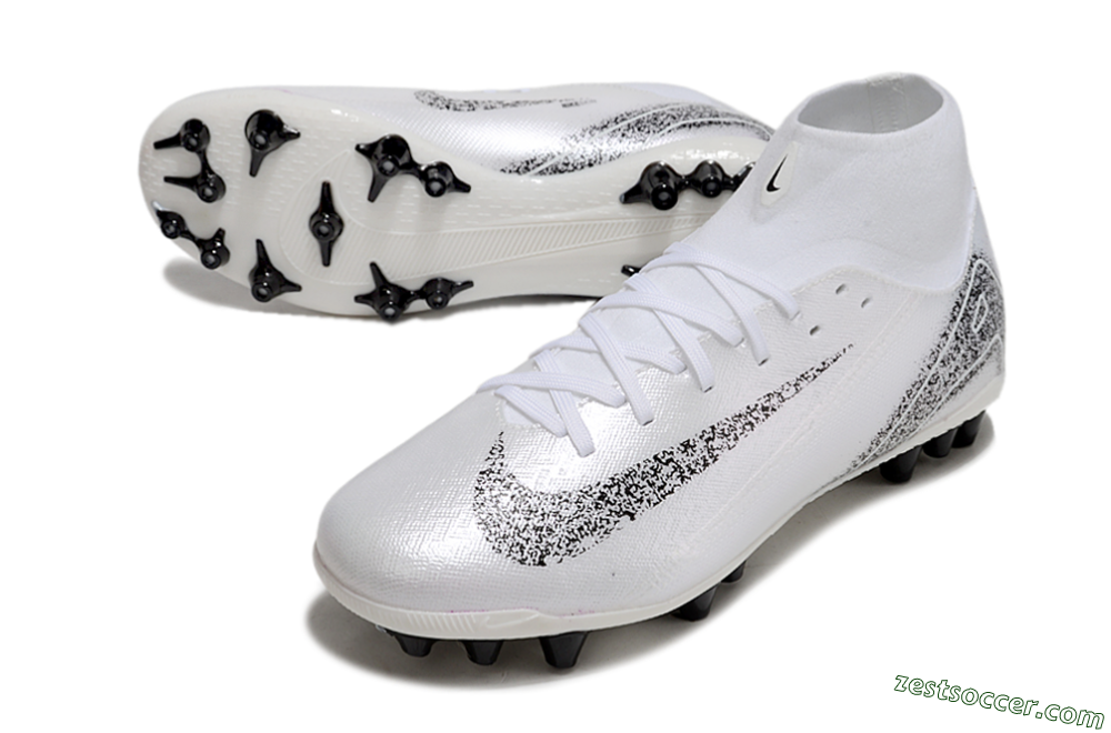Nike Air Zoom Mercurial Superfly 10 Acadamy AG High-Tops Soccer Cleats - White/Black 3