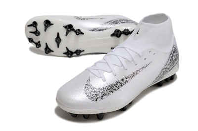 Nike Air Zoom Mercurial Superfly 10 Acadamy AG High-Tops Soccer Cleats - White/Black