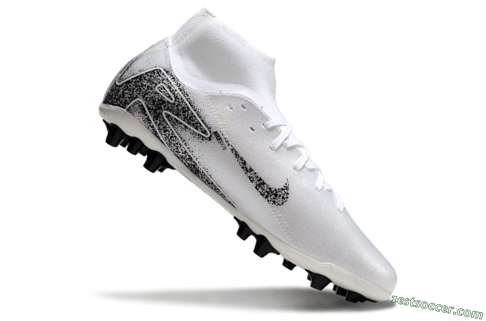 Nike Air Zoom Mercurial Superfly 10 Acadamy AG High-Tops Soccer Cleats - White/Black 4