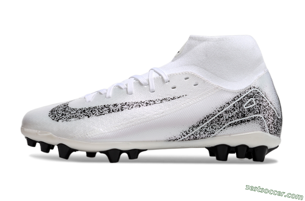 Nike Air Zoom Mercurial Superfly 10 Acadamy AG High-Tops Soccer Cleats - White/Black 2