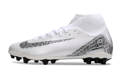 Nike Air Zoom Mercurial Superfly 10 Acadamy AG High-Tops Soccer Cleats - White/Black