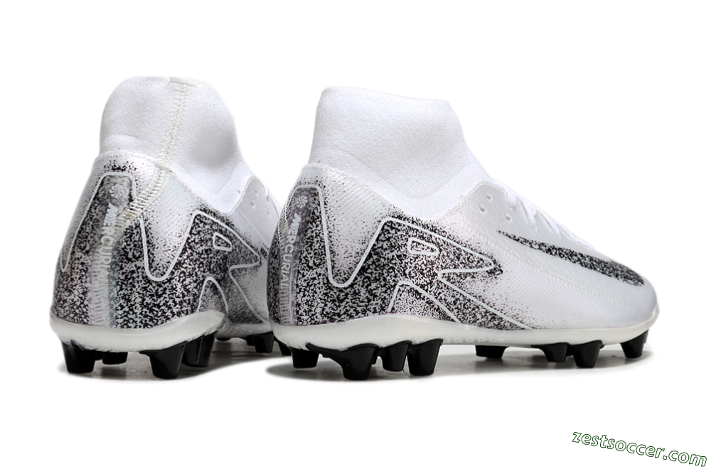 Nike Air Zoom Mercurial Superfly 10 Acadamy AG High-Tops Soccer Cleats - White/Black 6
