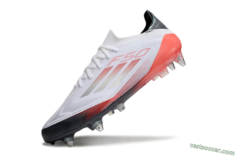 Adidas F50 Elite SG Low-Tops Soccer Cleats - White/Silver/Red/Black 5