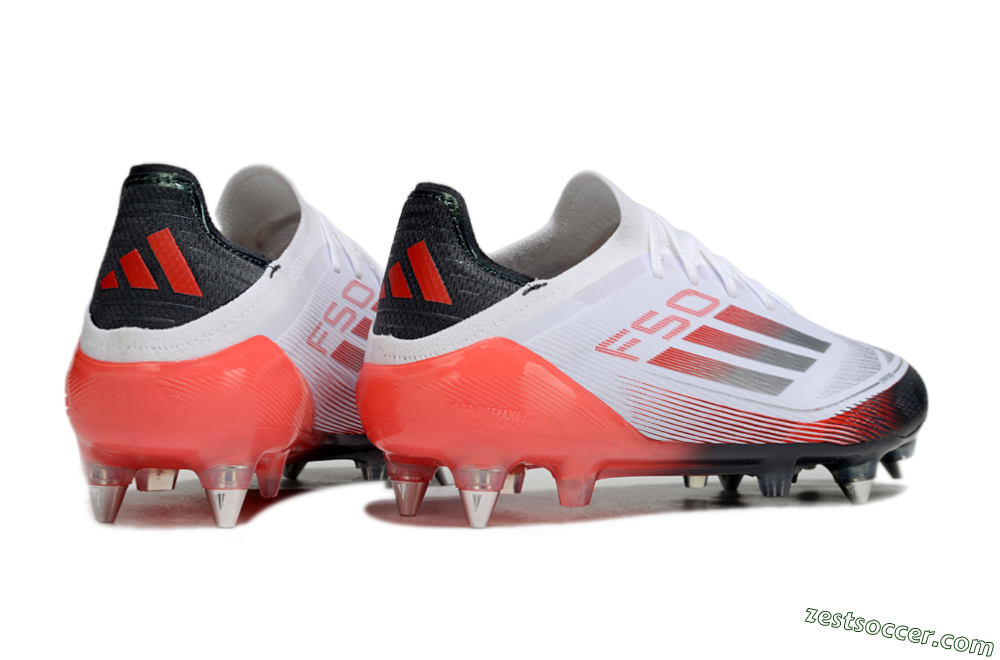 Adidas F50 Elite SG Low-Tops Soccer Cleats - White/Silver/Red/Black 6