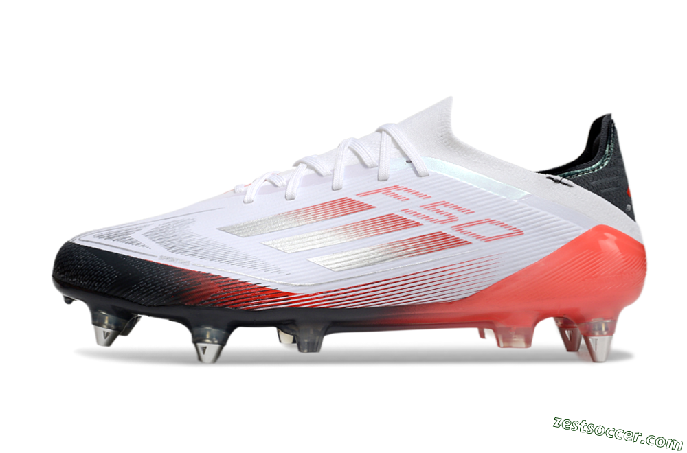 Adidas F50 Elite SG Low-Tops Soccer Cleats - White/Silver/Red/Black 2