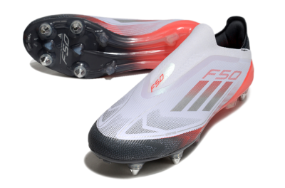 Adidas F50 Elite Laceless SG Low-Tops Soccer Cleats - White/Silver/Red/Black