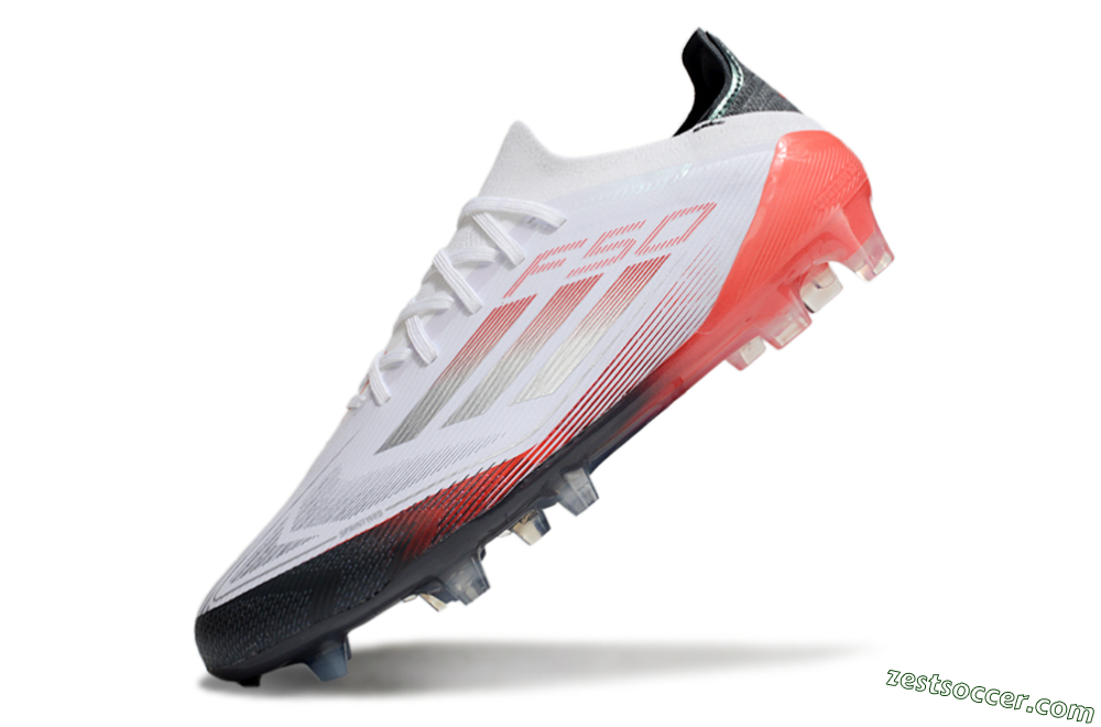 Adidas F50 Elite FG Low-Tops Soccer Cleats - White/Silver/Red/Black 5