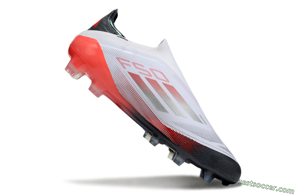 Adidas F50 Elite Laceless FG Low-Tops Soccer Cleats - White/Silver/Red/Black 4