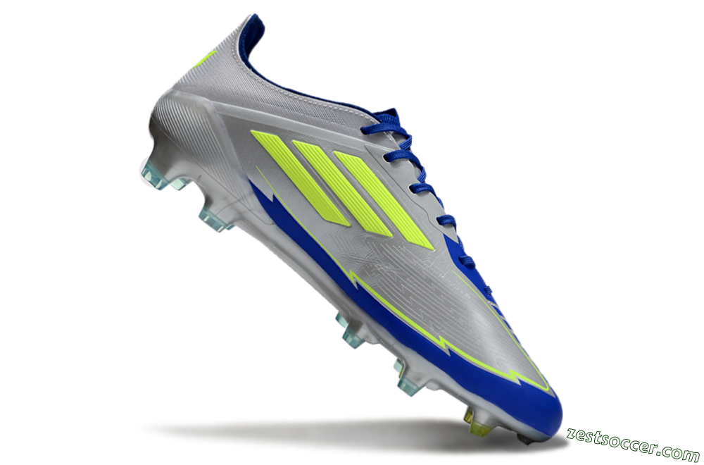 Adidas F50 Elite FG Low-Tops Soccer Cleats - Silver/Yellow/Blue 4