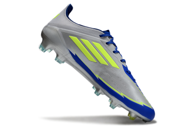 Adidas F50 Elite FG Low-Tops Soccer Cleats - Silver/Yellow/Blue