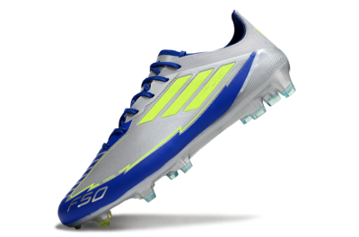 Adidas F50 Elite FG Low-Tops Soccer Cleats - Silver/Yellow/Blue