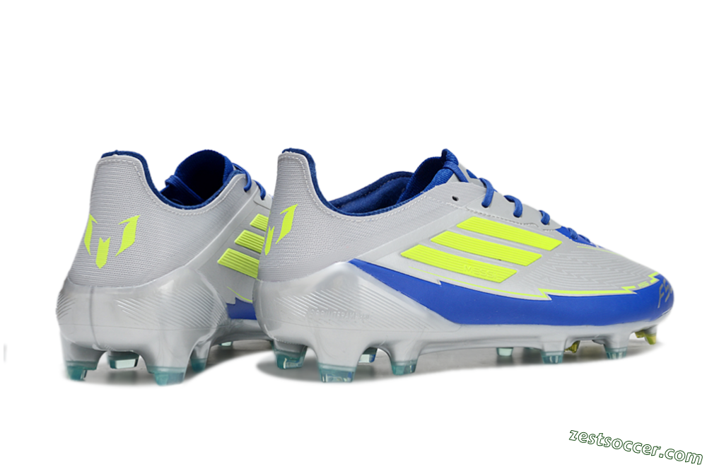 Adidas F50 Elite FG Low-Tops Soccer Cleats - Silver/Yellow/Blue 6