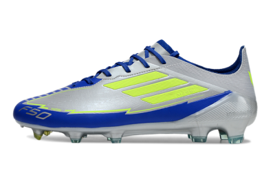 Adidas F50 Elite FG Low-Tops Soccer Cleats - Silver/Yellow/Blue