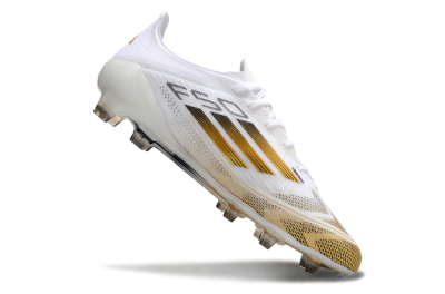 Adidas F50 Elite FG Low-Tops Soccer Cleats - White/Gold/Black