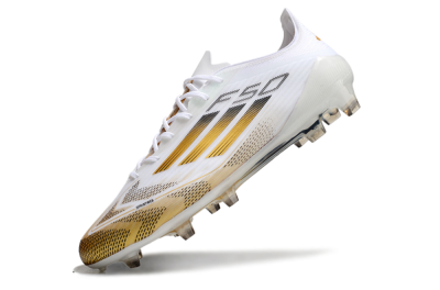 Adidas F50 Elite FG Low-Tops Soccer Cleats - White/Gold/Black