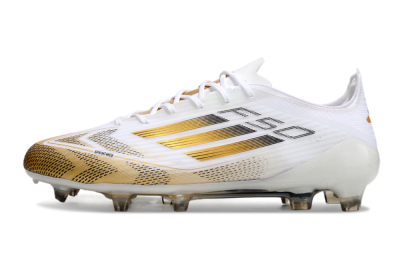Adidas F50 Elite FG Low-Tops Soccer Cleats - White/Gold/Black
