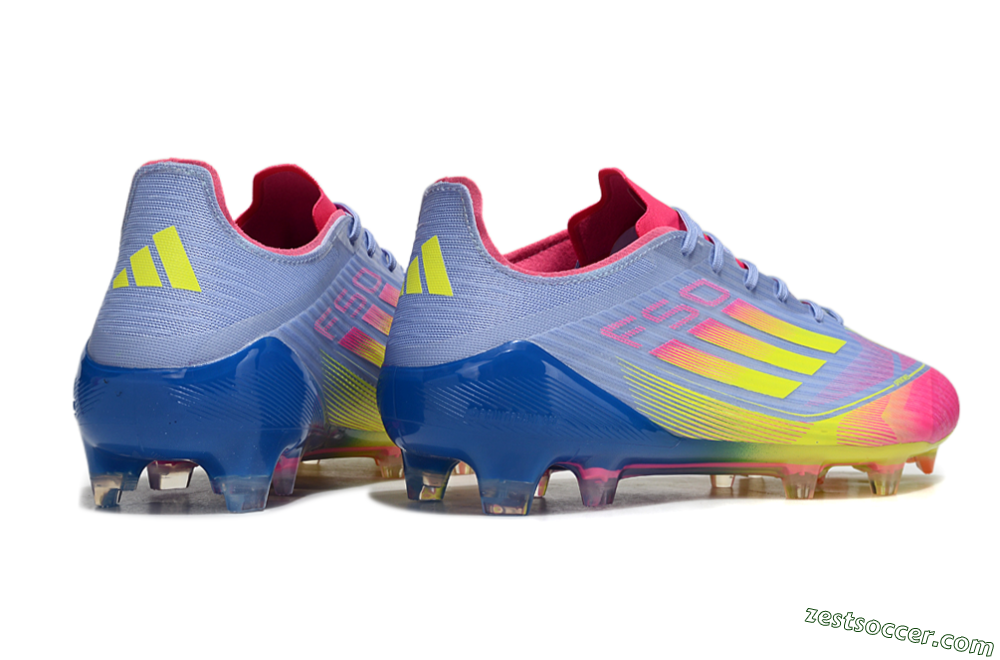 Adidas F50 Elite FG Low-Tops Soccer Cleats - Blue/Pink/Yellow 6