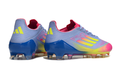 Adidas F50 Elite FG Low-Tops Soccer Cleats - Blue/Pink/Yellow