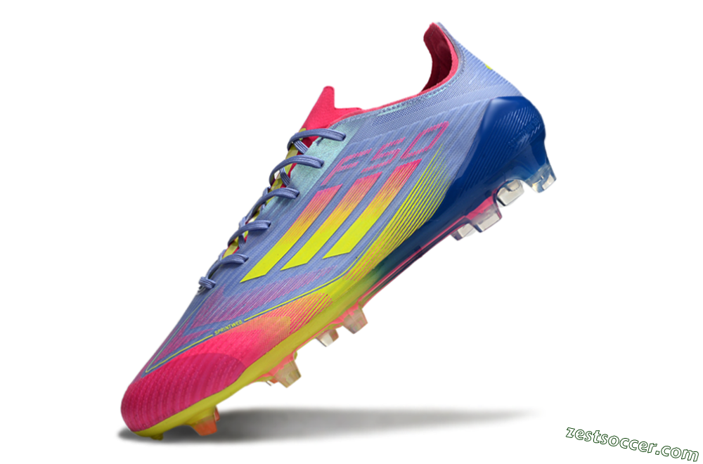 Adidas F50 Elite FG Low-Tops Soccer Cleats - Blue/Pink/Yellow 5
