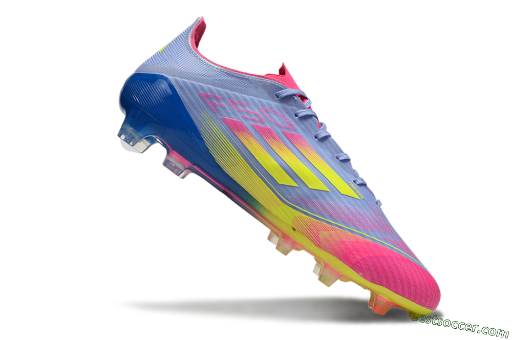 Adidas F50 Elite FG Low-Tops Soccer Cleats - Blue/Pink/Yellow 4