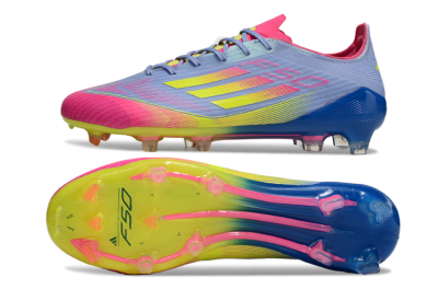 Adidas F50 Elite FG Low-Tops Soccer Cleats - Blue/Pink/Yellow