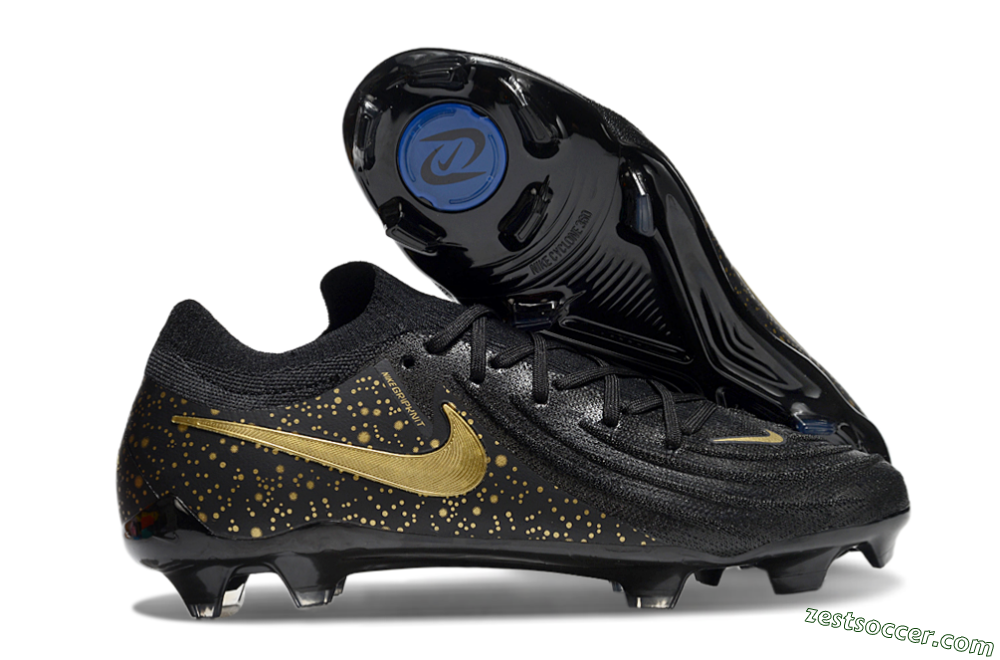Nike Phantom Luna Elite NU FG Low-Tops Soccer Cleats - Black/Gold/Blue 0
