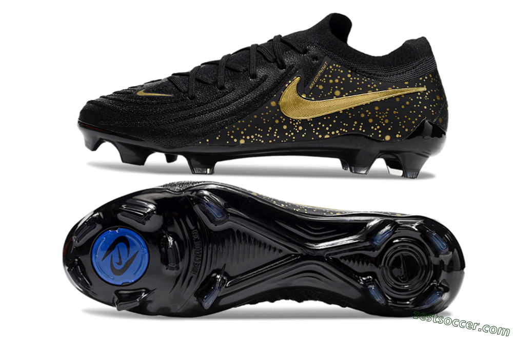 Nike Phantom Luna Elite NU FG Low-Tops Soccer Cleats - Black/Gold/Blue 1