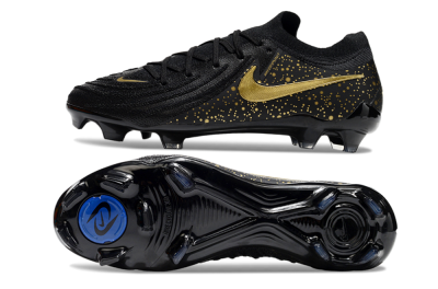 Nike Phantom Luna Elite NU FG Low-Tops Soccer Cleats - Black/Gold/Blue