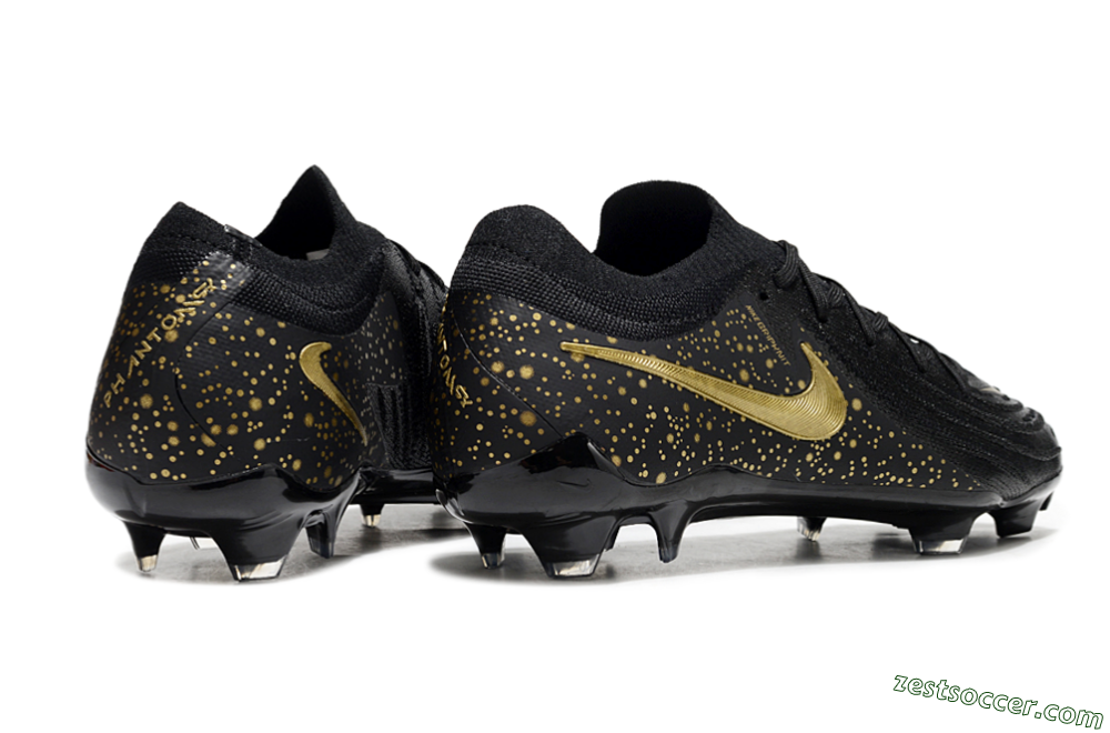 Nike Phantom Luna Elite NU FG Low-Tops Soccer Cleats - Black/Gold/Blue 6
