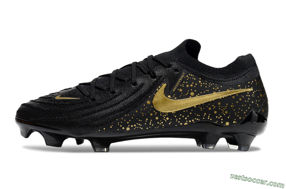 Nike Phantom Luna Elite NU FG Low-Tops Soccer Cleats - Black/Gold/Blue 2
