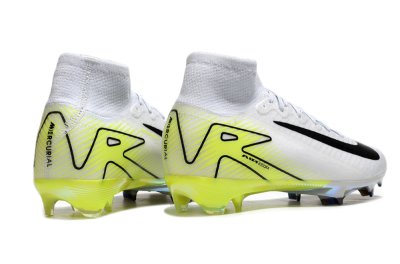 Nike Air Zoom Mercurial Superfly 10 Elite FG High-Tops Soccer Cleats - White/Black/Yellow
