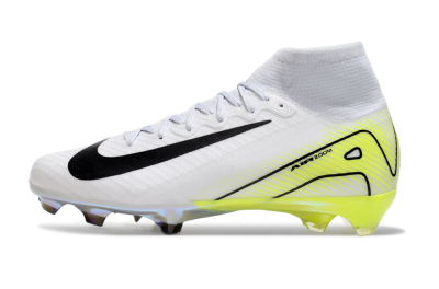Nike Air Zoom Mercurial Superfly 10 Elite FG High-Tops Soccer Cleats - White/Black/Yellow