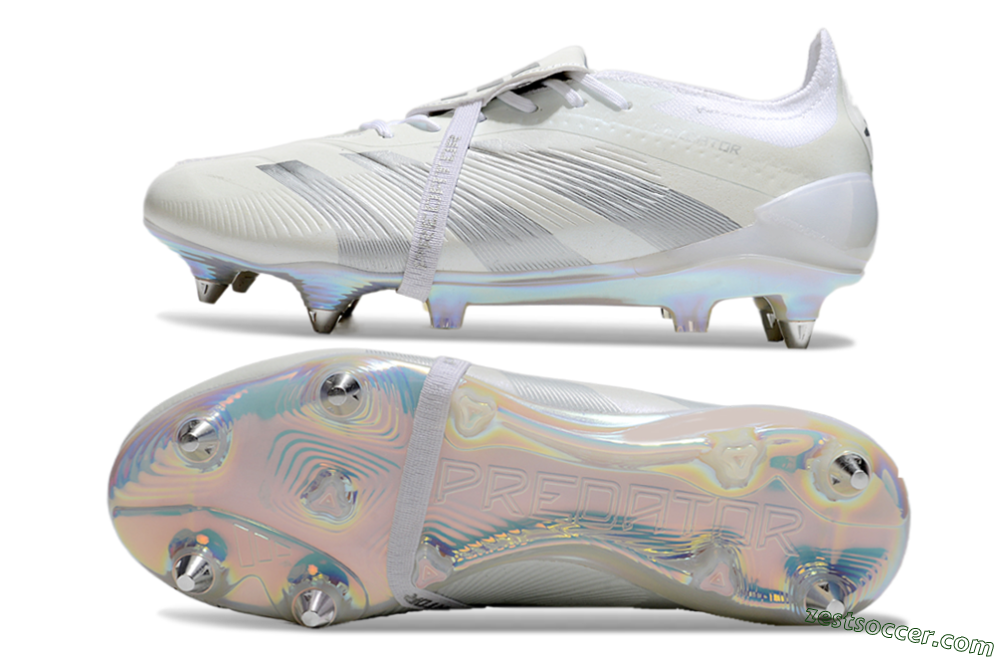 Adidas Predator Elite 25 Foldover Tongue SG Low-Tops Soccer Cleats - Beige/Silver/White 1