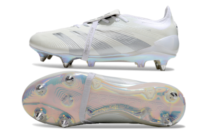 Adidas Predator Elite 25 Foldover Tongue SG Low-Tops Soccer Cleats - Beige/Silver/White