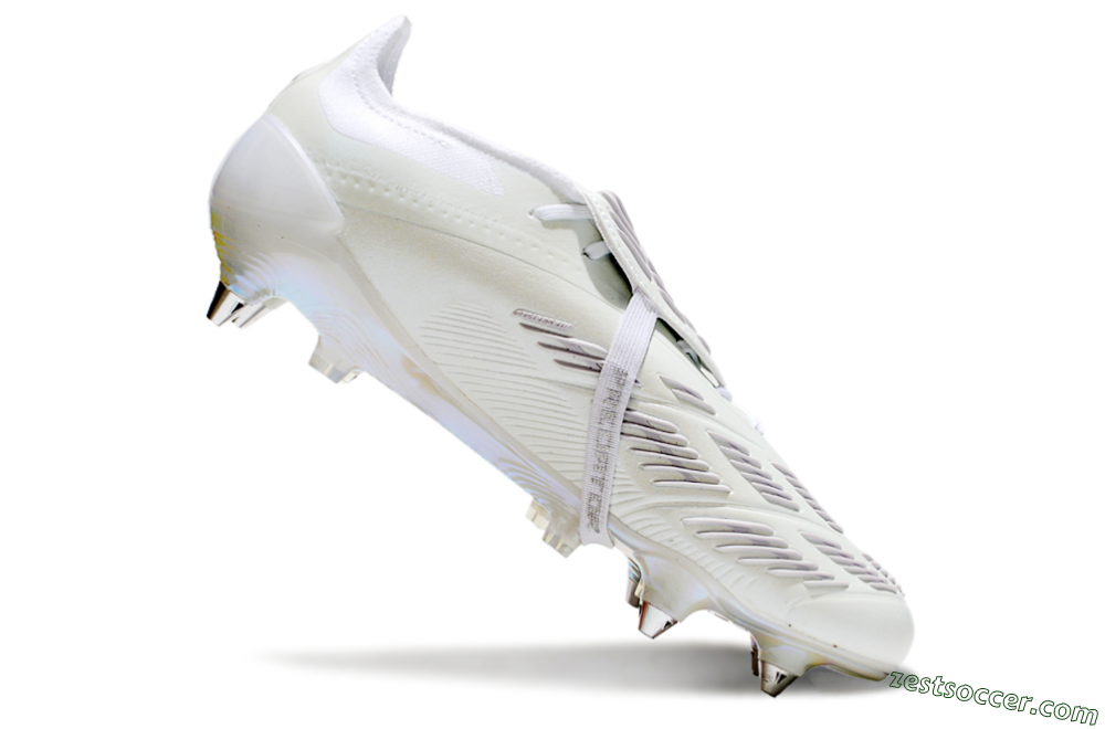 Adidas Predator Elite 25 Foldover Tongue SG Low-Tops Soccer Cleats - Beige/Silver/White 4