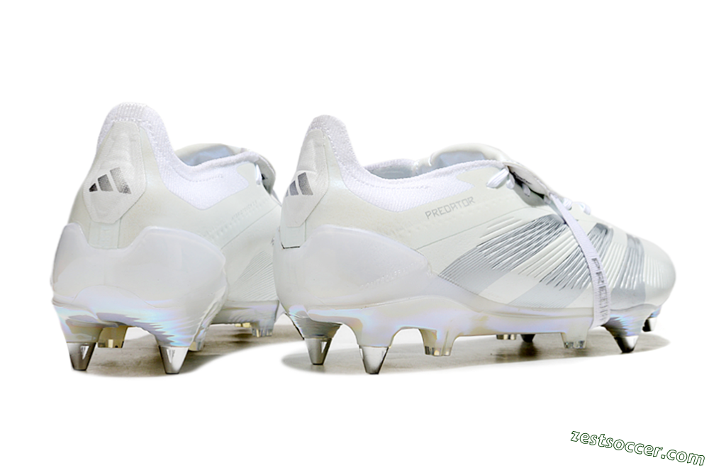 Adidas Predator Elite 25 Foldover Tongue SG Low-Tops Soccer Cleats - Beige/Silver/White 6