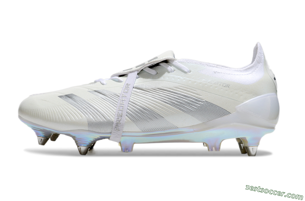 Adidas Predator Elite 25 Foldover Tongue SG Low-Tops Soccer Cleats - Beige/Silver/White 2