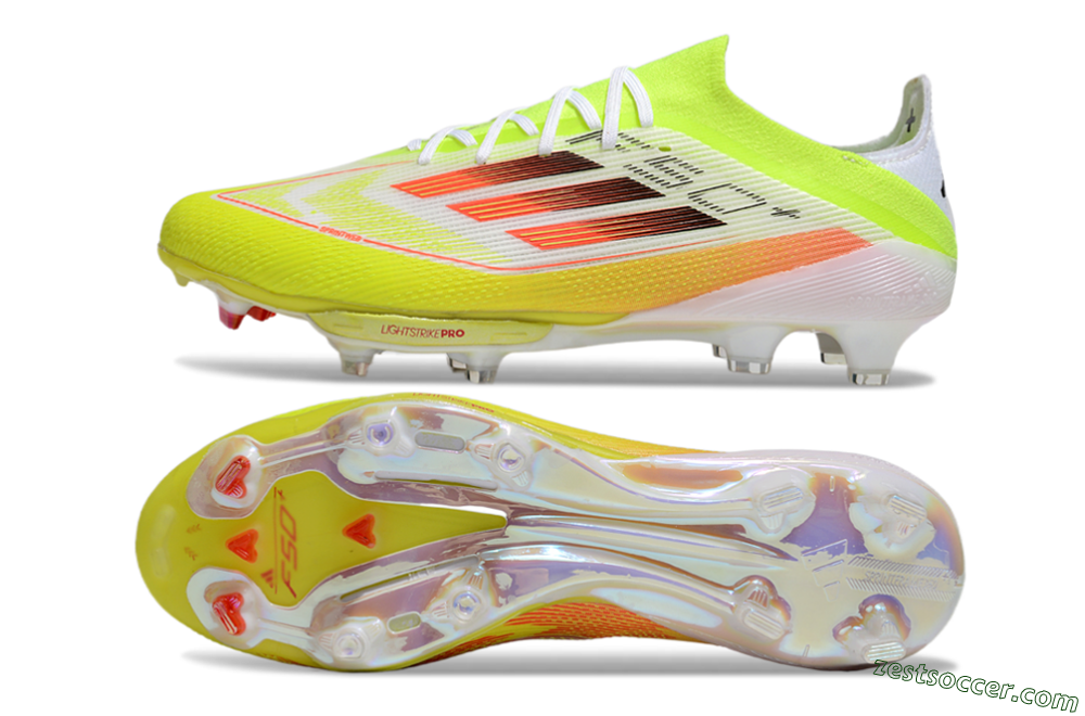 Adidas F50+ Elite Lightstrike FG Low-Tops Soccer Cleats - Yellow/White/Black 1