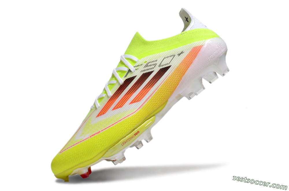 Adidas F50+ Elite Lightstrike FG Low-Tops Soccer Cleats - Yellow/White/Black 5