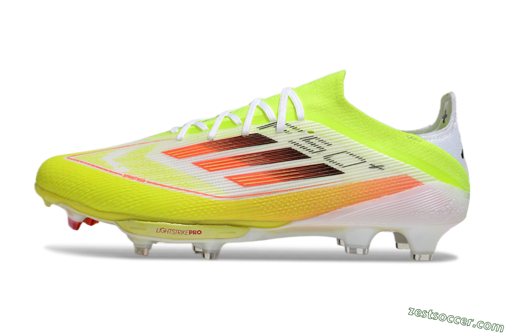 Adidas F50+ Elite Lightstrike FG Low-Tops Soccer Cleats - Yellow/White/Black 2