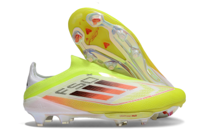 Adidas F50+ Elite Lightstrike Laceless FG Low-Tops Soccer Cleats - Yellow/White/Black