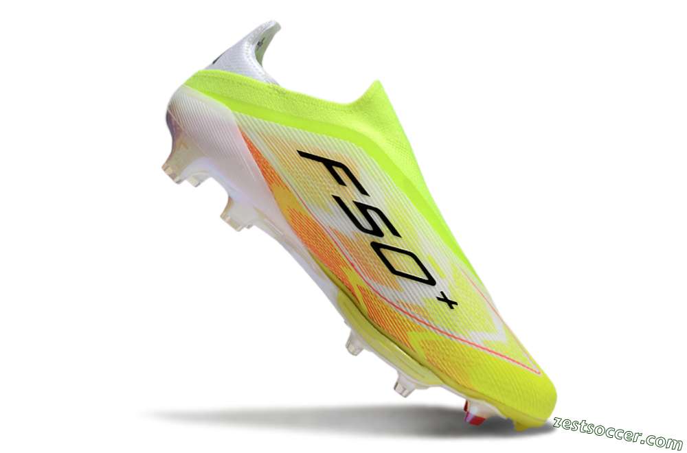 Adidas F50+ Elite Lightstrike Laceless FG Low-Tops Soccer Cleats - Yellow/White/Black 4