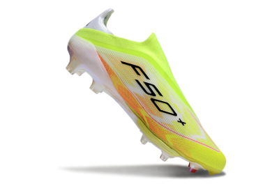 Adidas F50+ Elite Lightstrike Laceless FG Low-Tops Soccer Cleats - Yellow/White/Black
