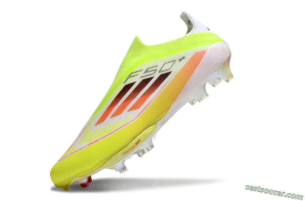 Adidas F50+ Elite Lightstrike Laceless FG Low-Tops Soccer Cleats - Yellow/White/Black 5