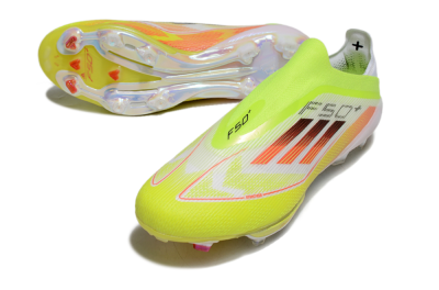 Adidas F50+ Elite Lightstrike Laceless FG Low-Tops Soccer Cleats - Yellow/White/Black