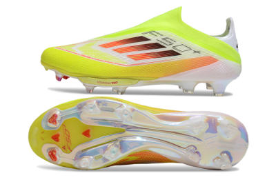 Adidas F50+ Elite Lightstrike Laceless FG Low-Tops Soccer Cleats - Yellow/White/Black