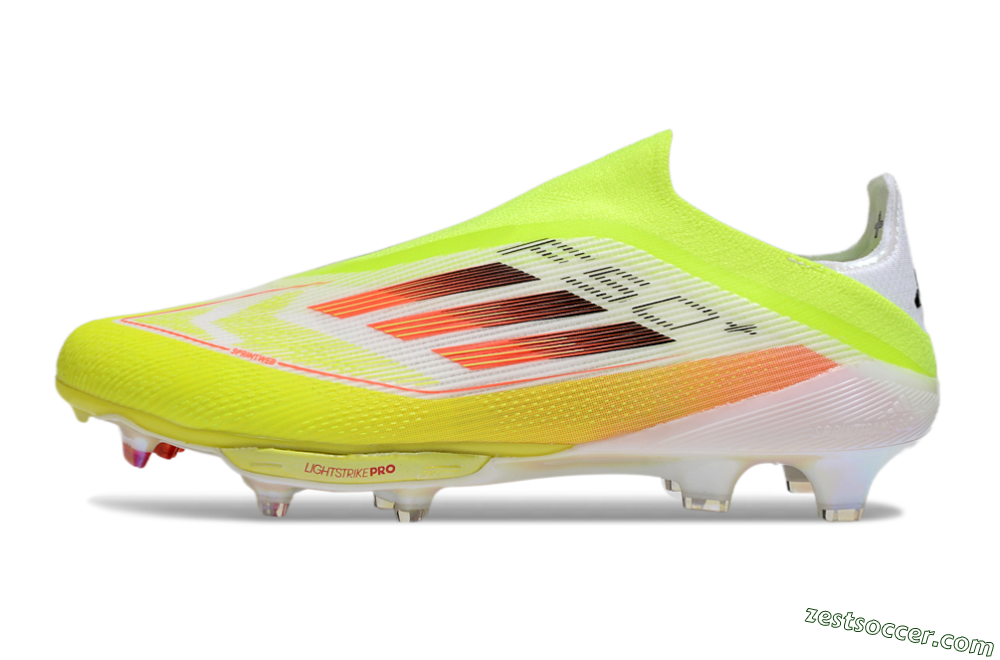 Adidas F50+ Elite Lightstrike Laceless FG Low-Tops Soccer Cleats - Yellow/White/Black 2