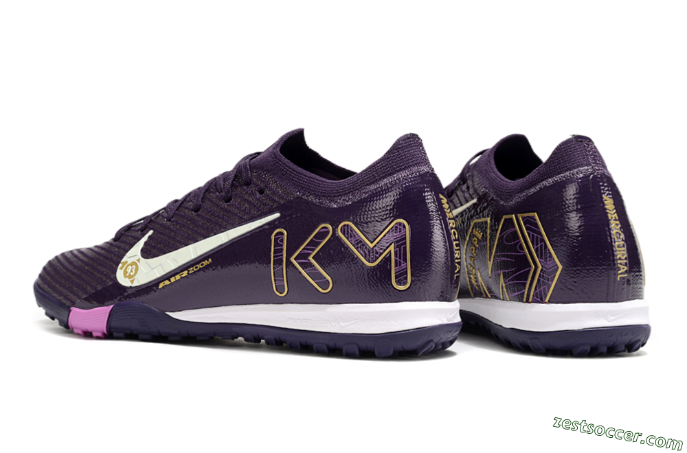 Nike Air Zoom Mercurial Vapor 16 Elite TF Low-Tops Soccer Shoes - Purple/White/Yellow 5