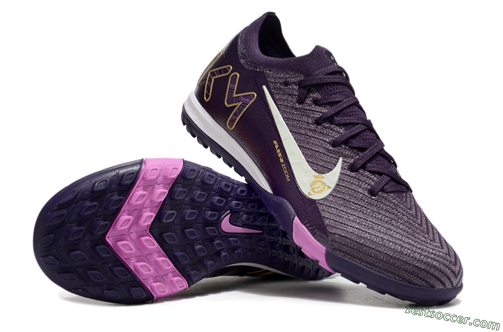 Nike Air Zoom Mercurial Vapor 16 Elite TF Low-Tops Soccer Shoes - Purple/White/Yellow 1