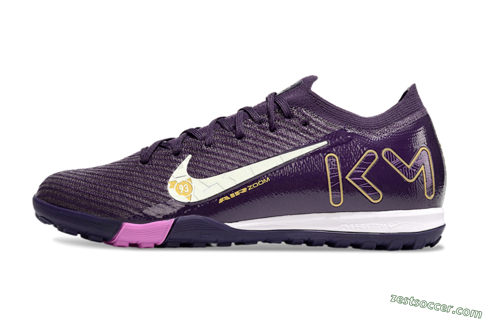 Nike Air Zoom Mercurial Vapor 16 Elite TF Low-Tops Soccer Shoes - Purple/White/Yellow 2